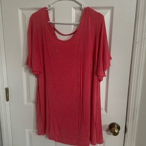 Pink shirt with strappy back